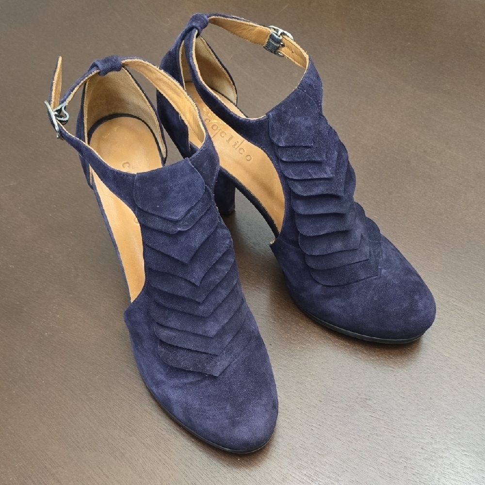 COCLICO Plum Suede High Heel Sandals